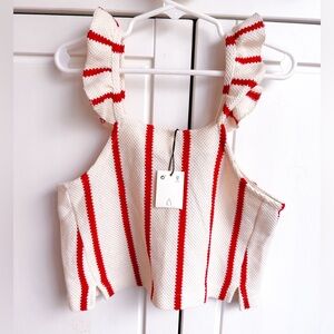 NWT! Zara kids Cropped Ruffle Tank - 7 years